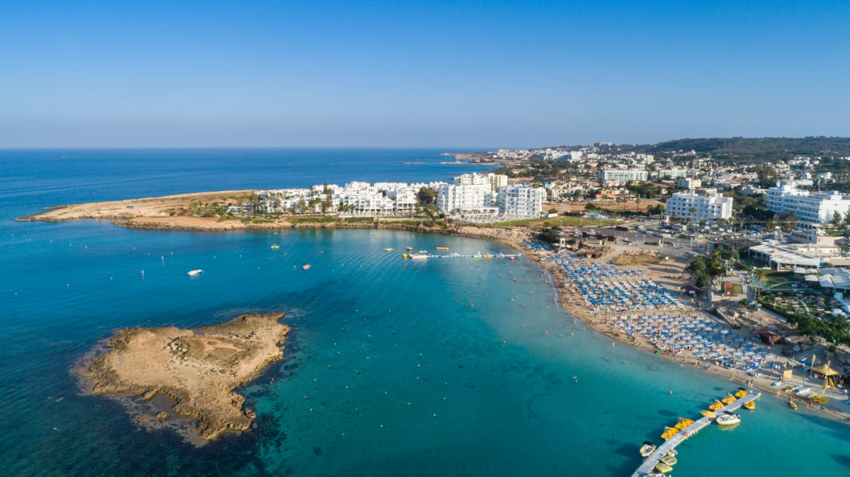  One of the most iconic beaches in Cyprus. Bright turquoise water, golden sand, and a perfect spot for photos from the yacht.