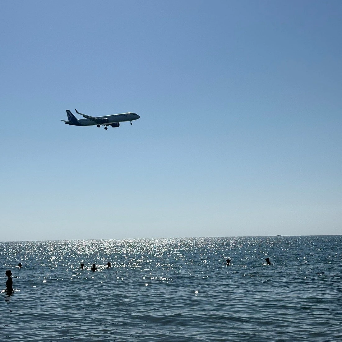  A truly unique moment where you can watch airplanes landing just above the sea near Larnaca International Airport — an unforgettable experience from the yacht.